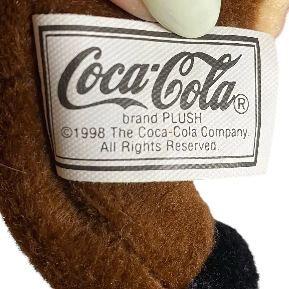 NWT 1998 Coca-Cola Collectible Reindeer Bean Bag Plush holding a Coke Bottle